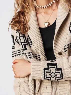 NWOT Free People Pendleton Jace Cable Cardigan in size L